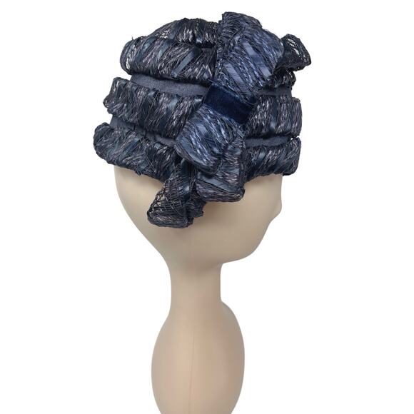 1960s Navy Sculptural Hat Miss Feige Union Made Cocktail Pillbox main image 8